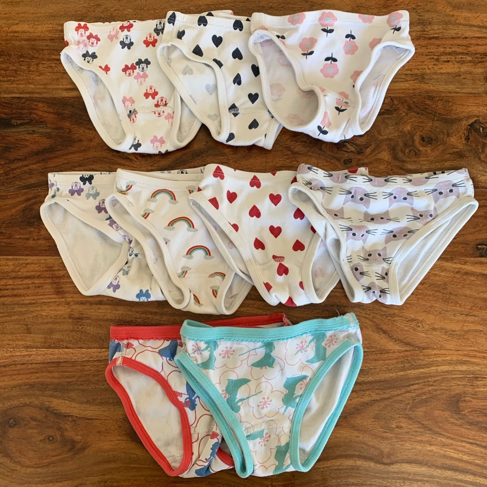 Lot of 9 Hanna Andersson toddler undies XS hipster